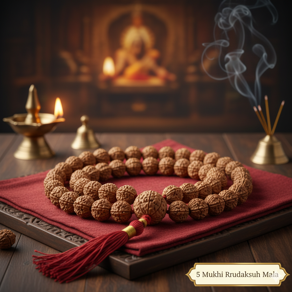 5 Mukhi Rudraksha Mala (8mm)