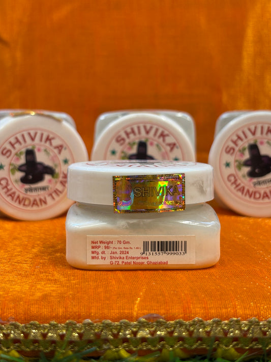 Ashtragandha White Chandan Tika – Shivika 70g | Premium Tilak Paste with Temple-Style Aroma