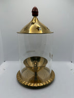 Borosil Akhand Jot Diya - Large Brass (Petal)
