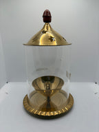 Borosil Akhand Jot Diya - Large Brass (Petal)