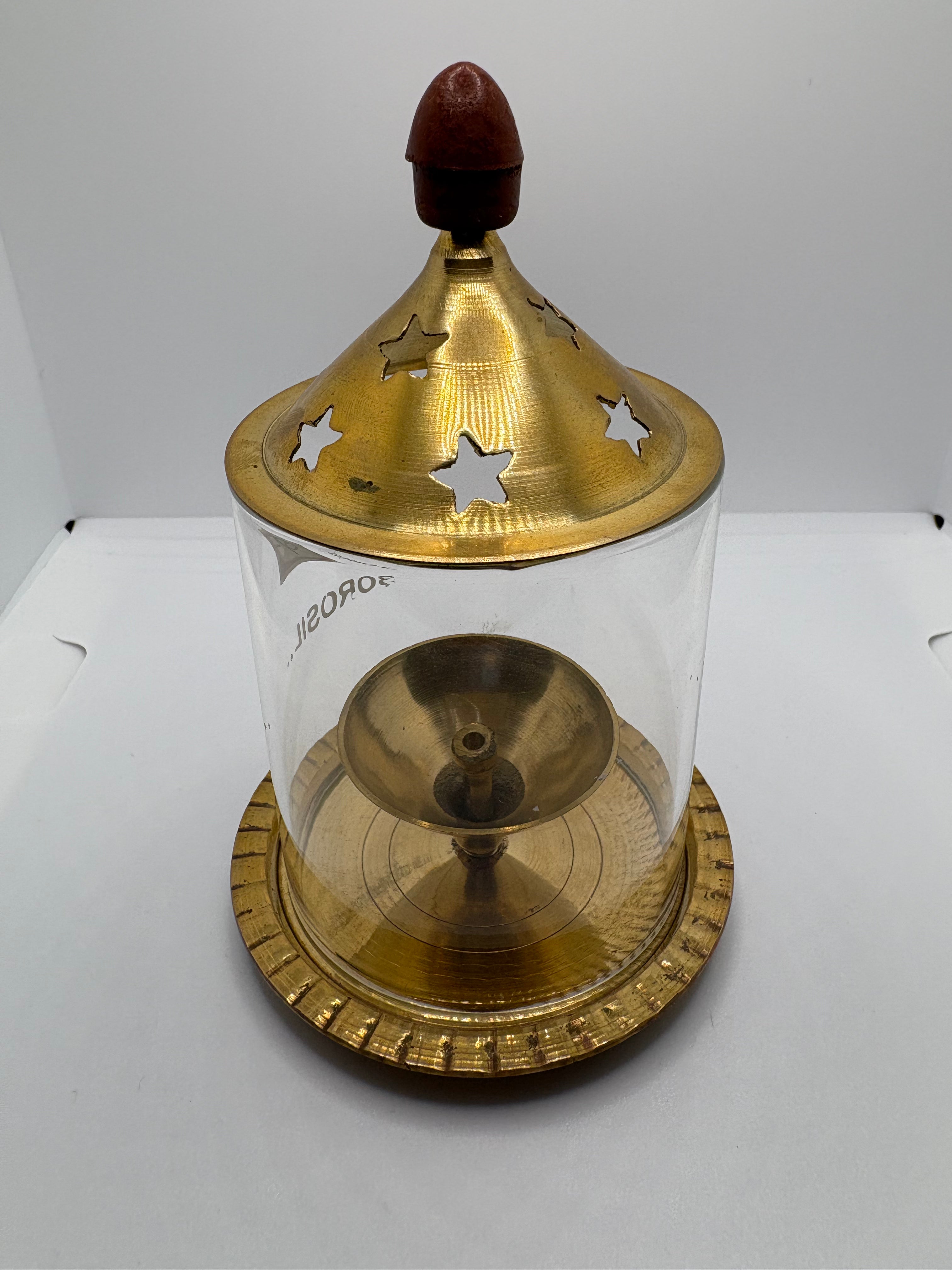 Borosil Akhand Jot Diya - Medium Brass (Petal)