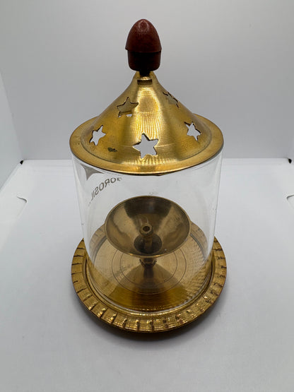 Borosil Akhand Jot Diya - Medium Brass (Petal)