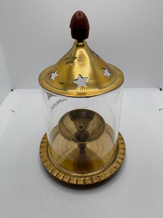Borosil Akhand Jot Diya - Medium Brass (Petal)
