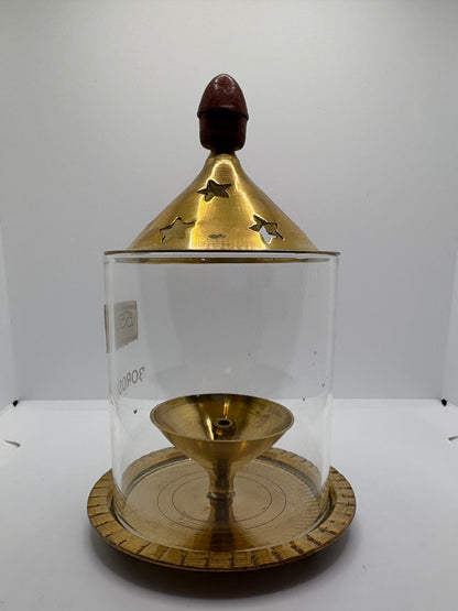 Borosil Akhand Jot Diya - Medium Brass (Petal)
