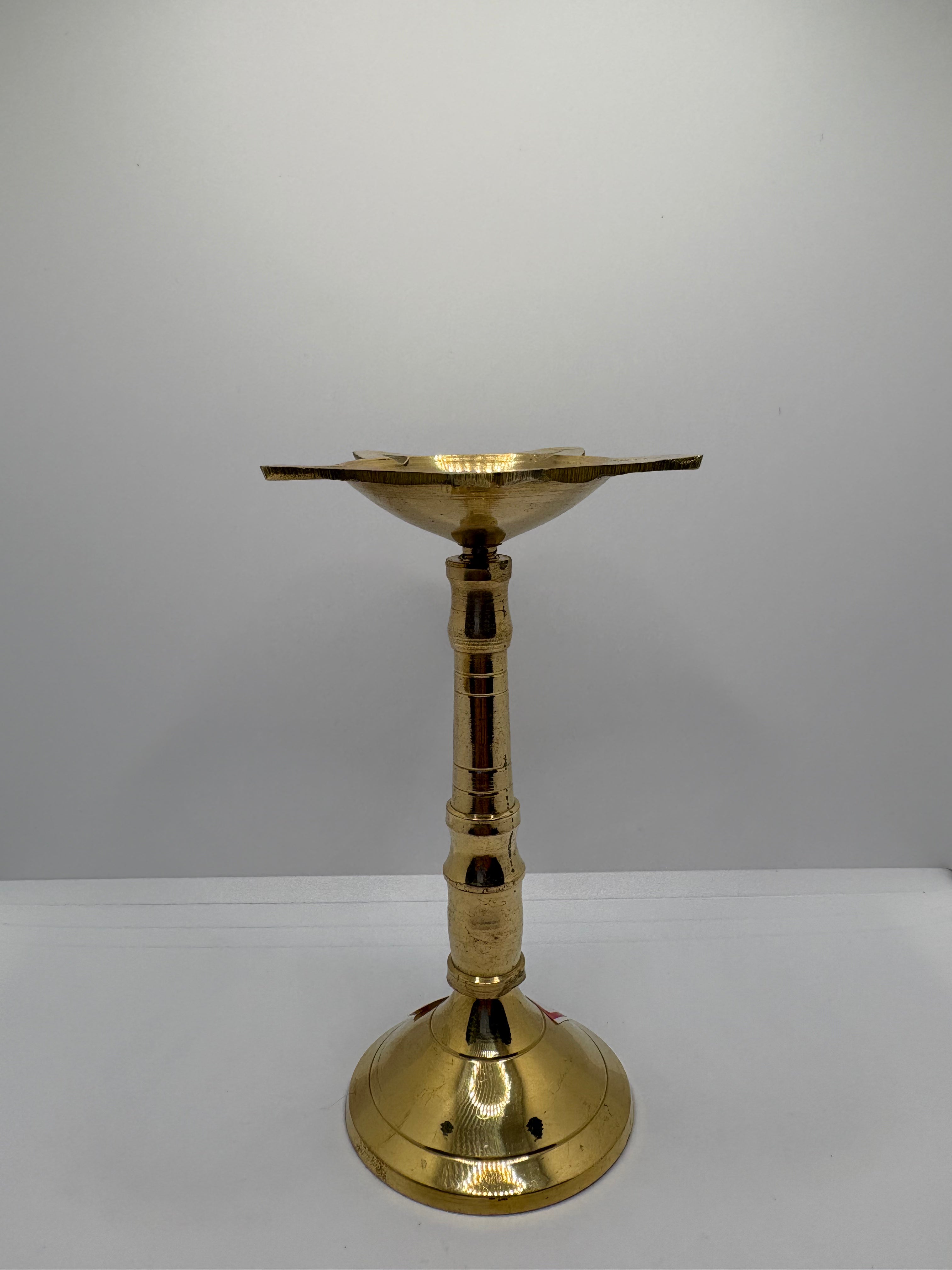 Brass (Petal) Diya Stand | Traditional Brass Stand for Pooja Diyas & Spiritual Decor