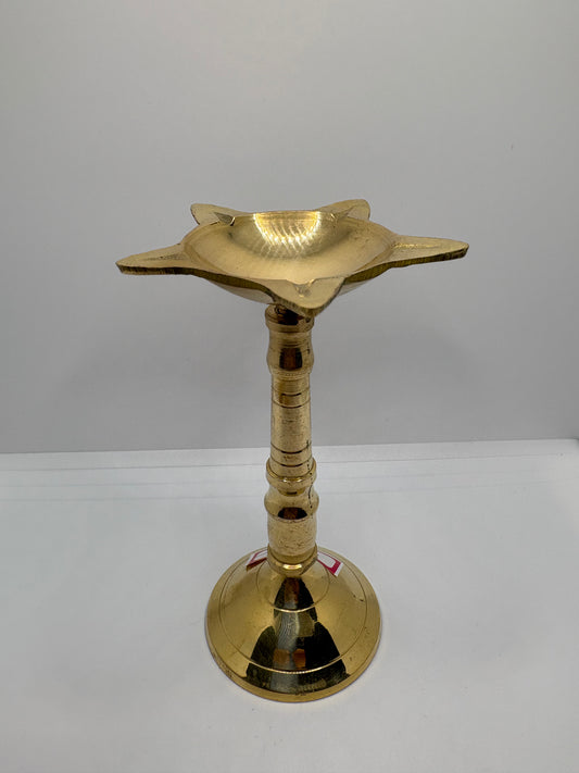 Brass (Petal) Diya Stand | Traditional Brass Stand for Pooja Diyas & Spiritual Decor