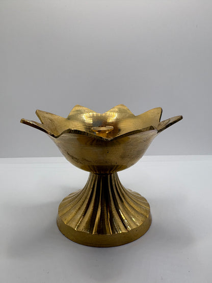 Brass (Petal) Flower Diya | Handcrafted Brass Oil Lamp for Pooja & Festive Decor