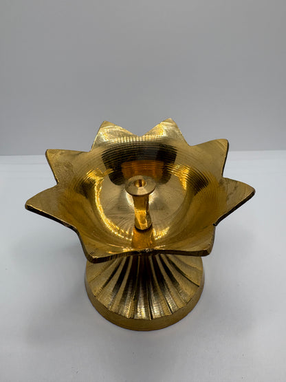 Brass (Petal) Flower Diya | Handcrafted Brass Oil Lamp for Pooja & Festive Decor