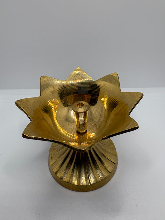 Brass (Petal) Flower Diya | Handcrafted Brass Oil Lamp for Pooja & Festive Decor