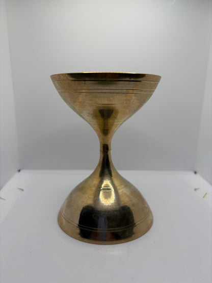 Brass (Petal) Akhand Jot Diya Damru | Traditional Brass Diya with Damru Base for Eternal Flame