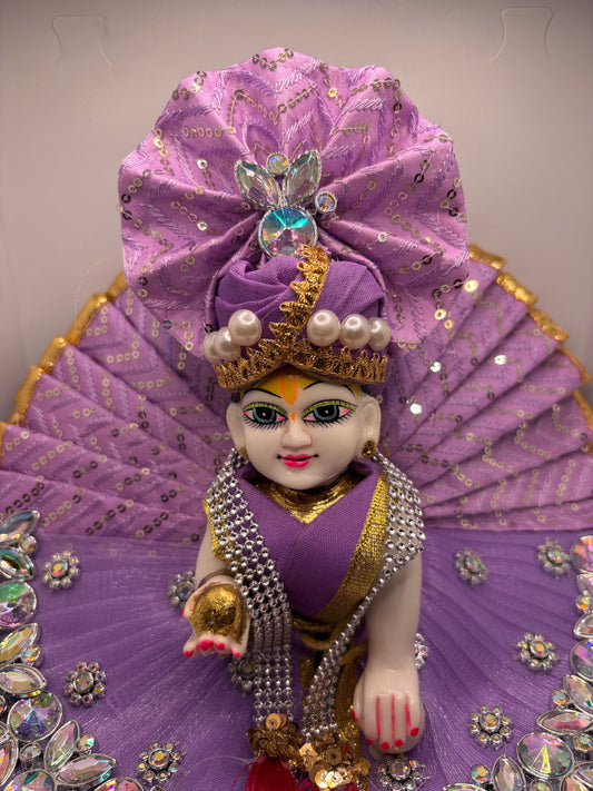 Purple Heavy Dress for Ladoo Gopal Ji | Royal Embroidered Vastra for Bal Gopal