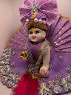 Purple Heavy Dress for Ladoo Gopal Ji | Royal Embroidered Vastra for Bal Gopal