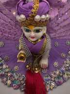 Purple Heavy Dress for Ladoo Gopal Ji | Royal Embroidered Vastra for Bal Gopal