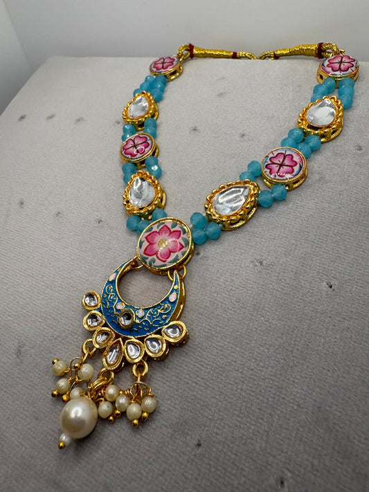 Blue Mala for Ladoo Gopal Ji | Size (4 No.- 6No.) |Handcrafted Beaded Garland for Bal Gopal Idol