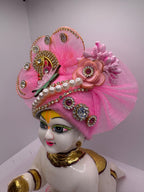 Pink Heavy Pagdi for Ladoo Gopal Ji | Handcrafted Crown for Bal Gopal Idol