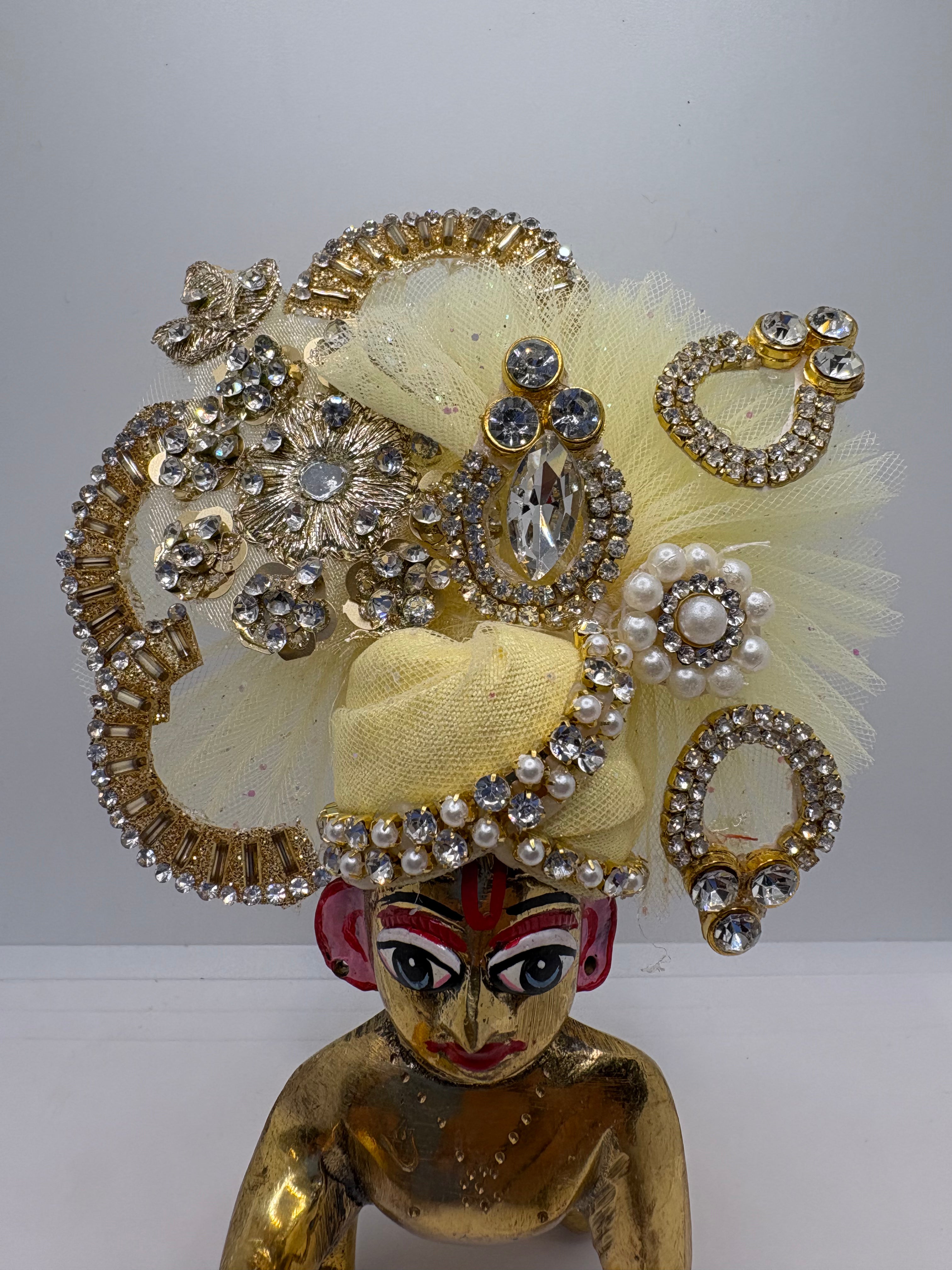 Light (Pastel) Color Heavy Pagdi for Ladoo Gopal Ji | Handcrafted Royal Turban for Bal Gopal Idol