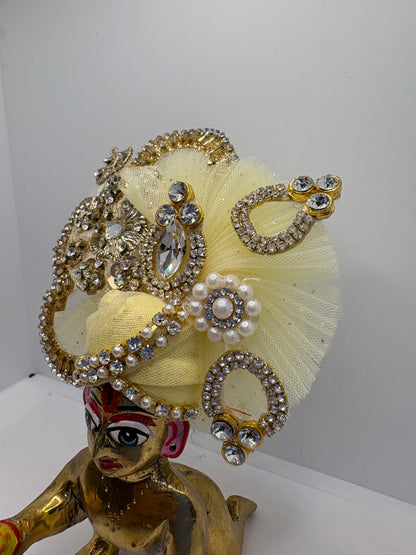 Light (Pastel) Color Heavy Pagdi for Ladoo Gopal Ji | Handcrafted Royal Turban for Bal Gopal Idol