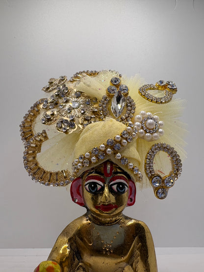 Light (Pastel) Color Heavy Pagdi for Ladoo Gopal Ji | Handcrafted Royal Turban for Bal Gopal Idol