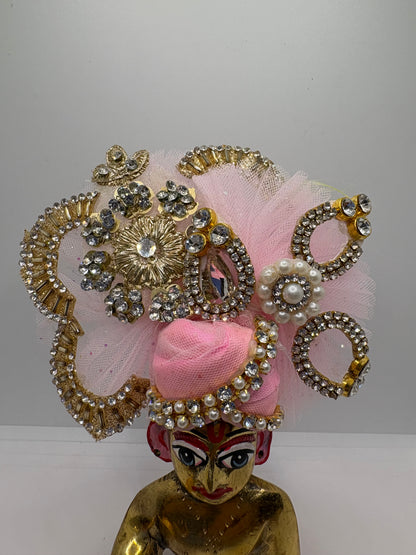 Light (Pastel) Color Heavy Pagdi for Ladoo Gopal Ji | Handcrafted Royal Turban for Bal Gopal Idol
