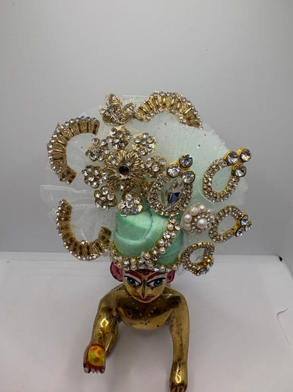 Light (Pastel) Color Heavy Pagdi for Ladoo Gopal Ji | Handcrafted Royal Turban for Bal Gopal Idol