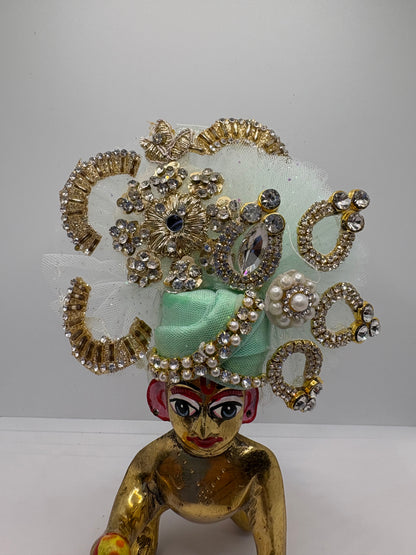 Light (Pastel) Color Heavy Pagdi for Ladoo Gopal Ji | Handcrafted Royal Turban for Bal Gopal Idol
