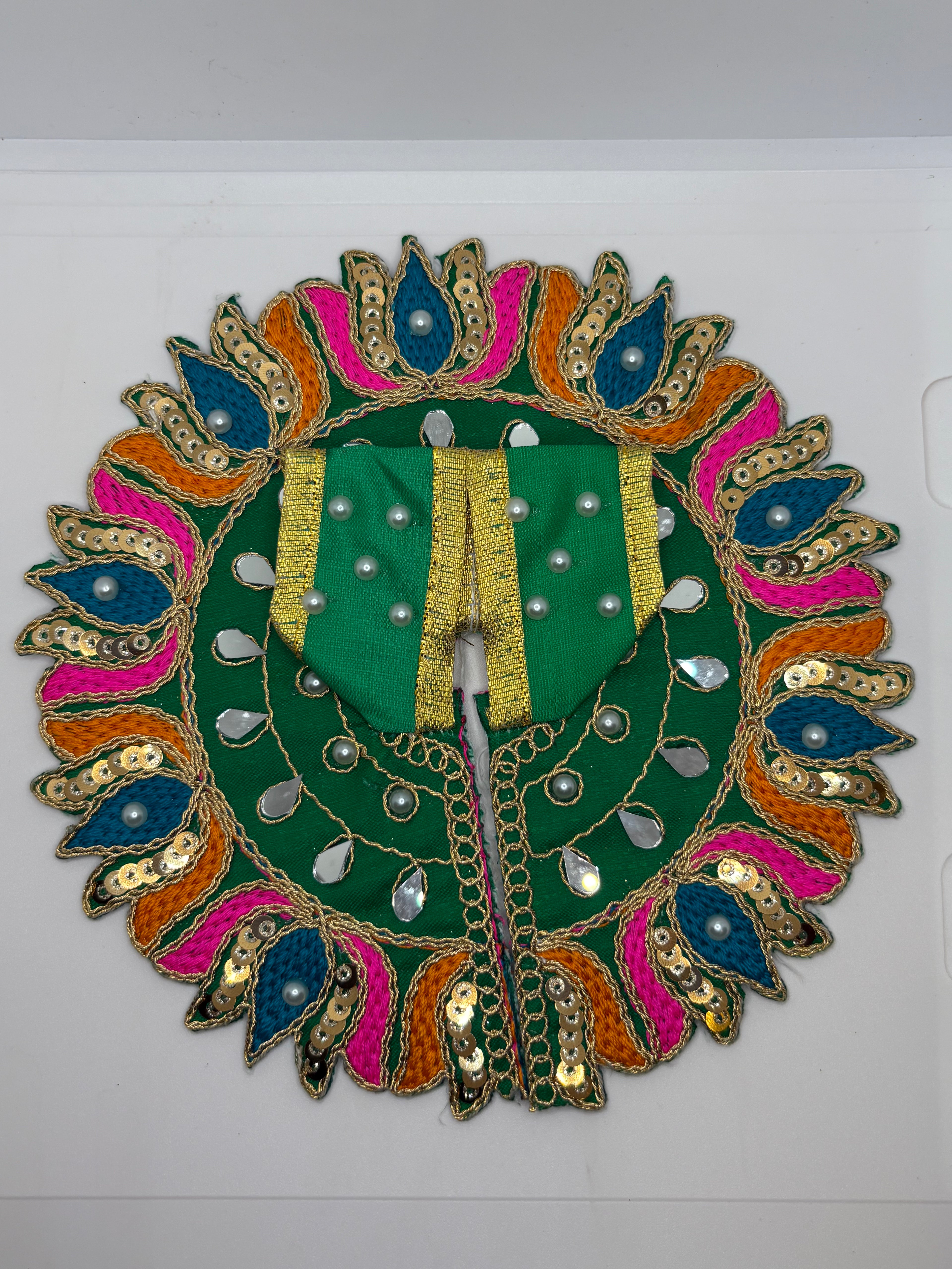 Laddu Gopal Embroidery Dress | Size (2No. - 3No.) | Handcrafted Traditional Vastra for Bal Gopal Idol