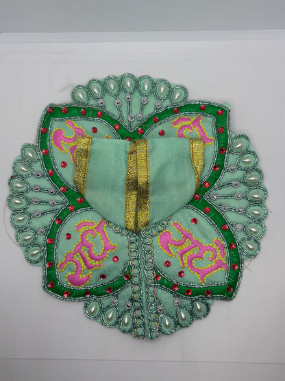 Radhe Print Laddu Gopal Embroidery Dress | Premium Vastra for Bal Gopal with Traditional Radha Rani Motif