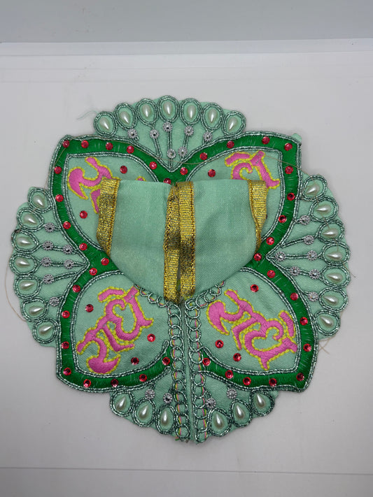 Radhe Print Laddu Gopal Embroidery Dress | Premium Vastra for Bal Gopal with Traditional Radha Rani Motif