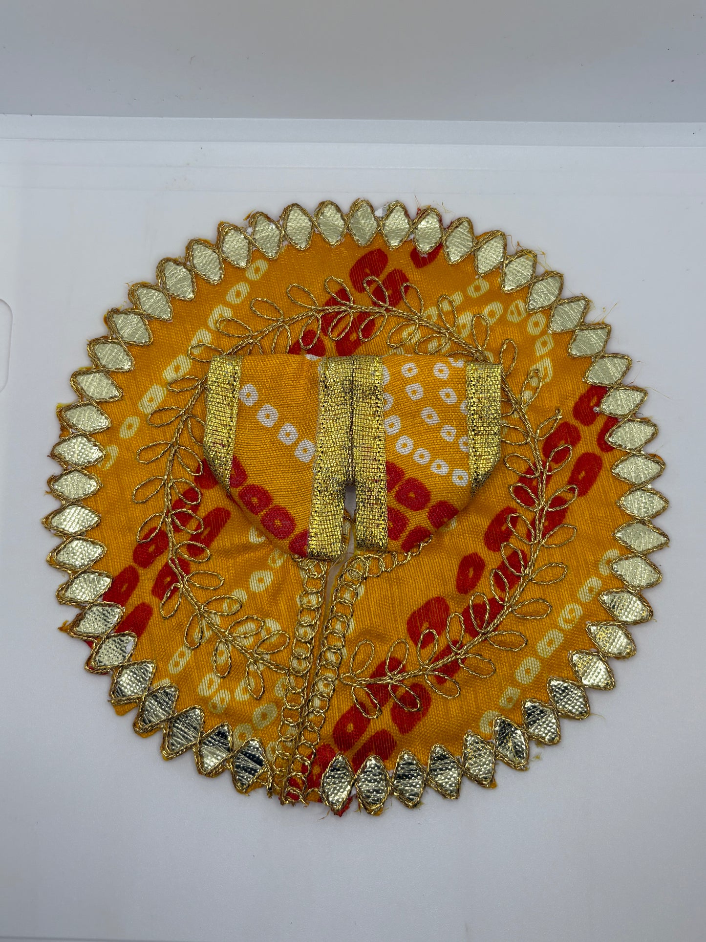 Chunari Print Laddu Gopal Embroidery Dress | Traditional Vastra with Rajasthani Touch for Bal Gopal Idol