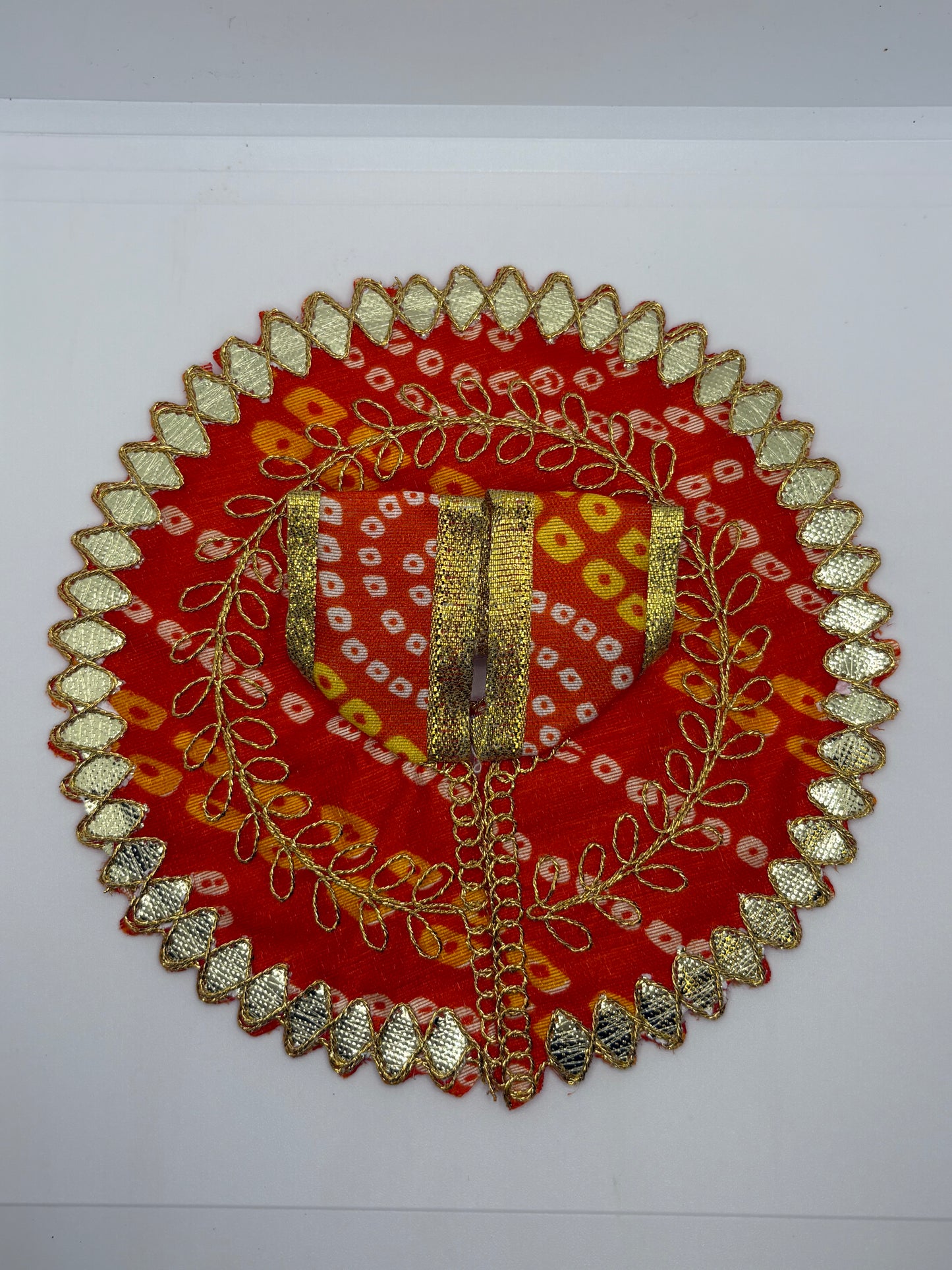Chunari Print Laddu Gopal Embroidery Dress | Traditional Vastra with Rajasthani Touch for Bal Gopal Idol