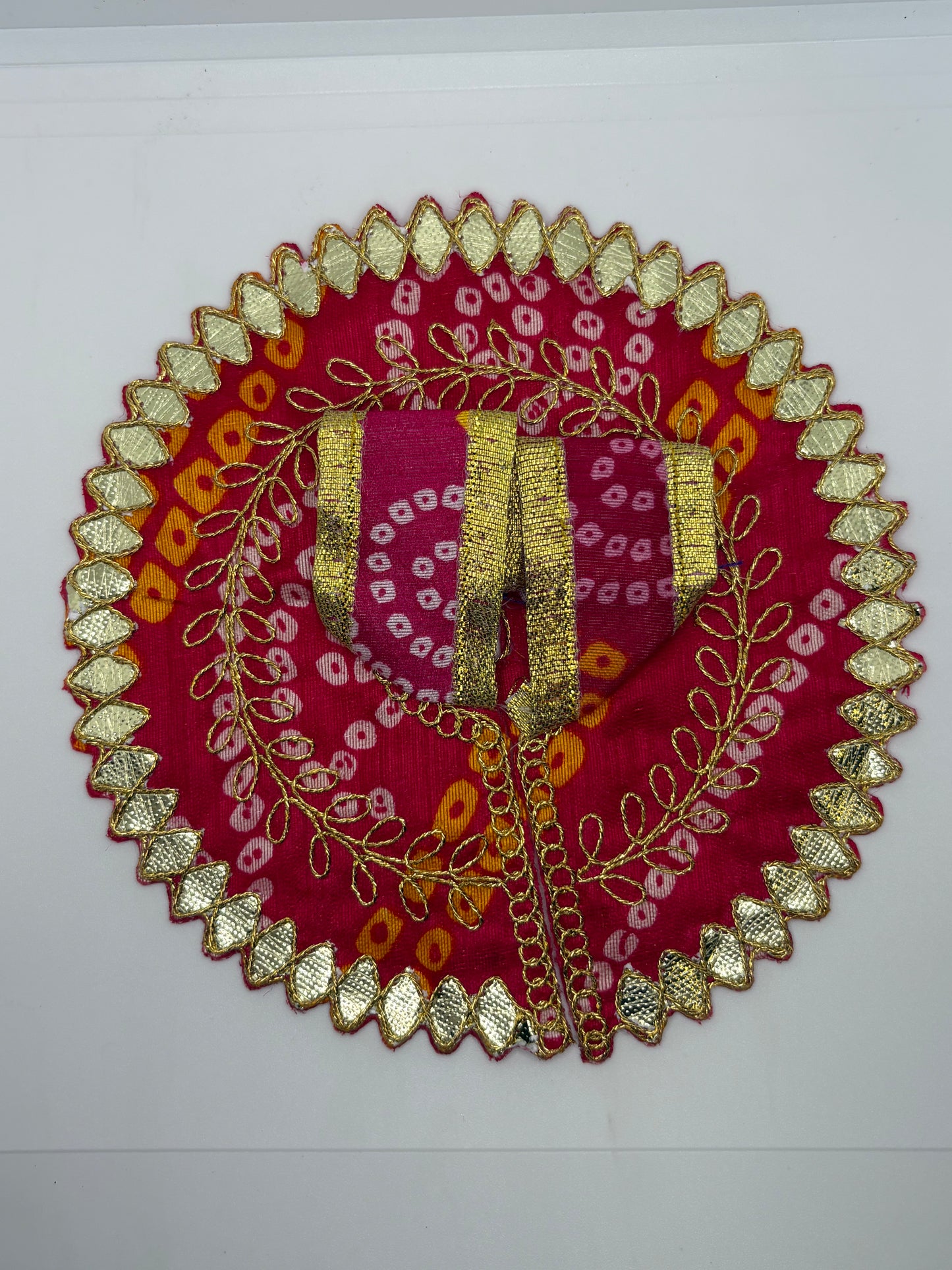 Chunari Print Laddu Gopal Embroidery Dress | Traditional Vastra with Rajasthani Touch for Bal Gopal Idol