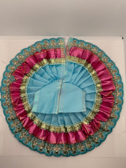 Double Color Laddu Gopal Embroidery Dress | Dual-Tone Traditional Vastra for Bal Gopal Idol