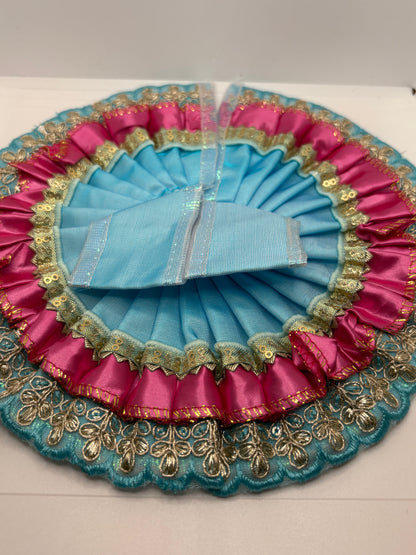 Double Color Laddu Gopal Embroidery Dress | Dual-Tone Traditional Vastra for Bal Gopal Idol