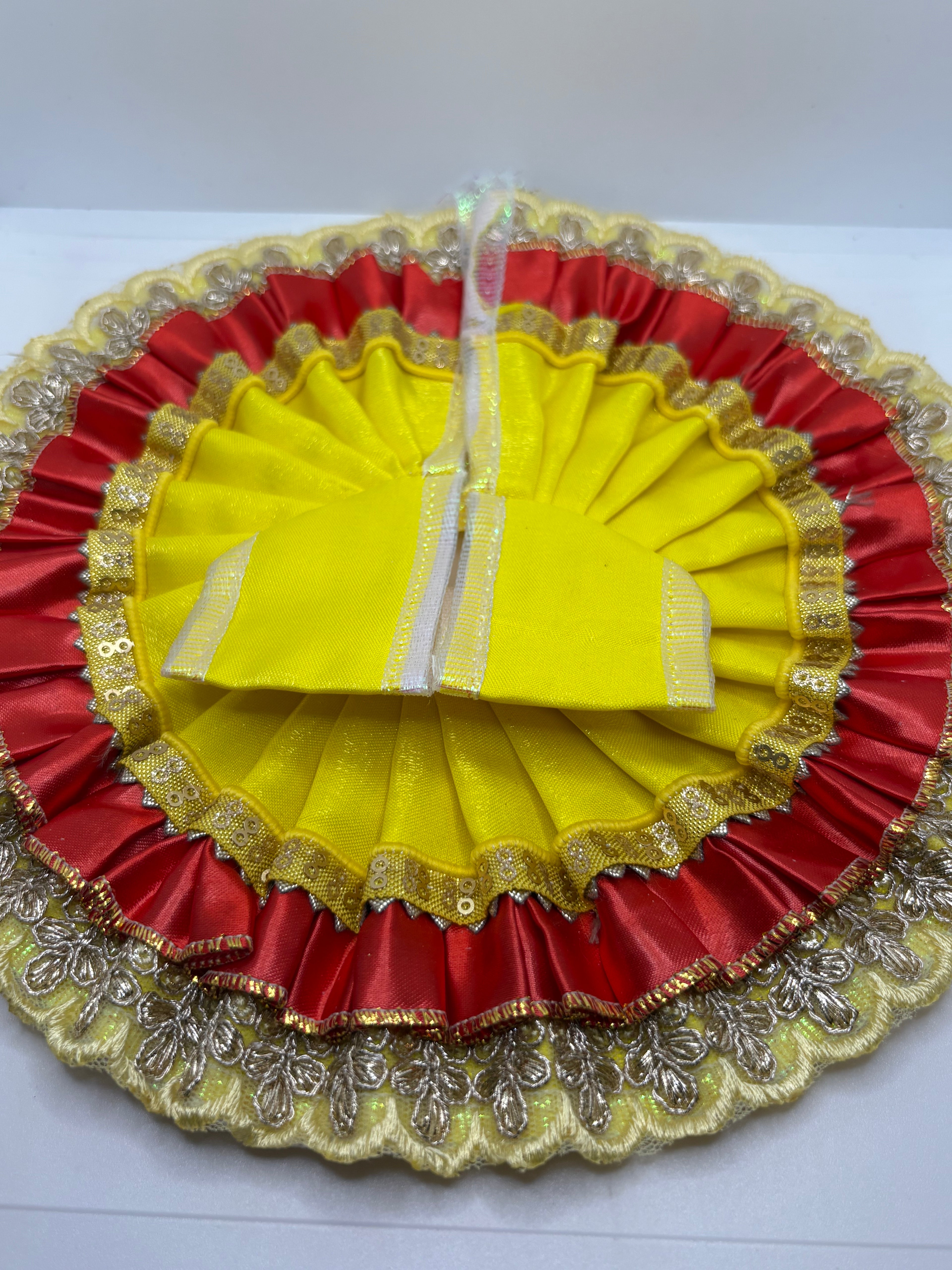 Double Color Laddu Gopal Embroidery Dress | Dual-Tone Traditional Vastra for Bal Gopal Idol
