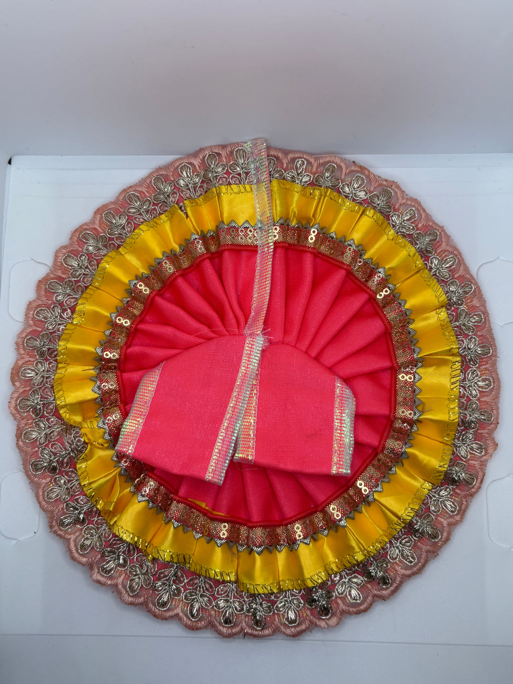 Double Color Laddu Gopal Embroidery Dress | Dual-Tone Traditional Vastra for Bal Gopal Idol