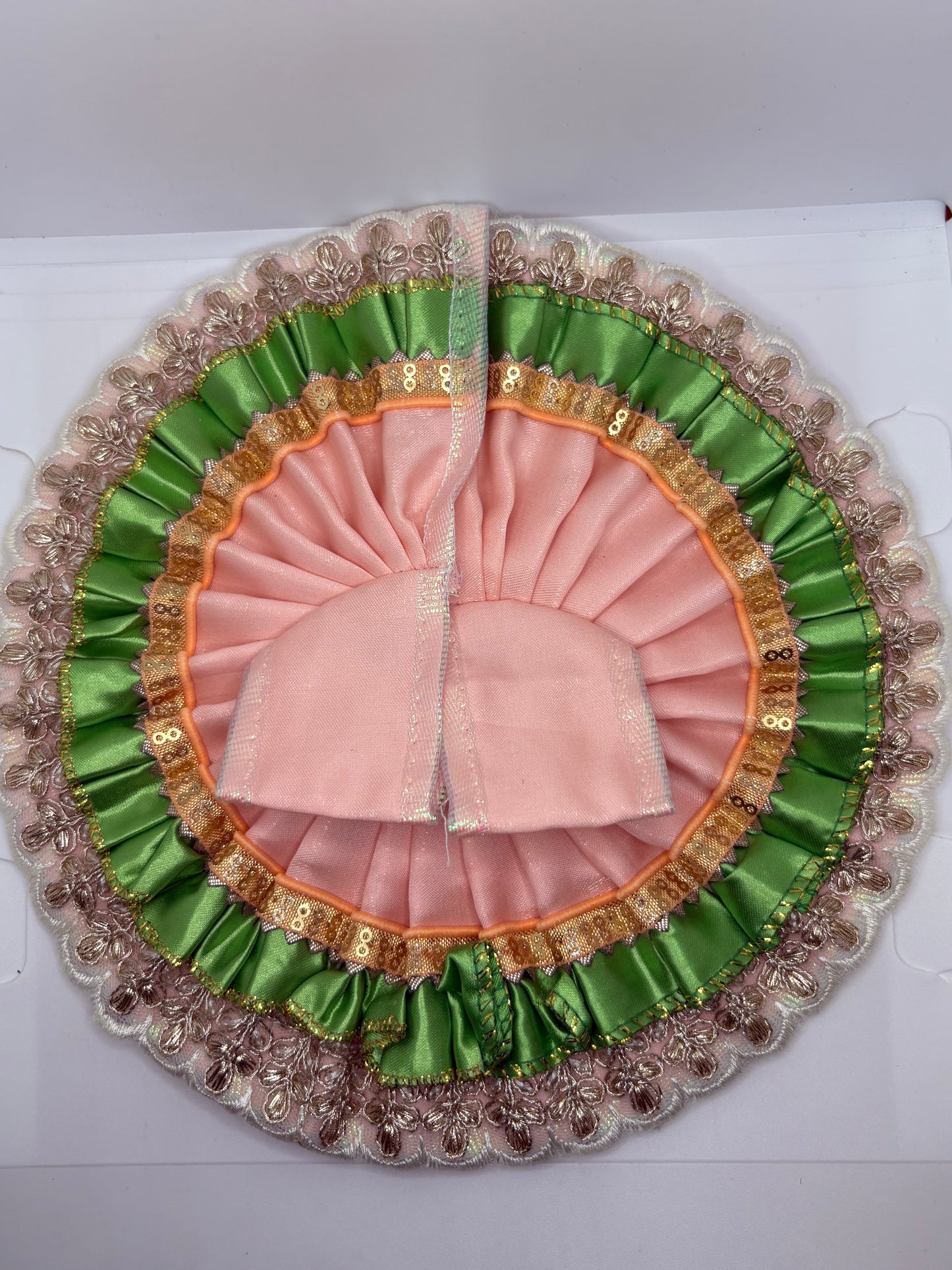 Double Color Laddu Gopal Embroidery Dress | Dual-Tone Traditional Vastra for Bal Gopal Idol