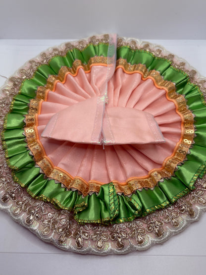 Double Color Laddu Gopal Embroidery Dress | Dual-Tone Traditional Vastra for Bal Gopal Idol