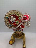 Stone-Studded Pagdi for Laddu Gopal Ji | Traditional Crown for Bal Gopal Idol