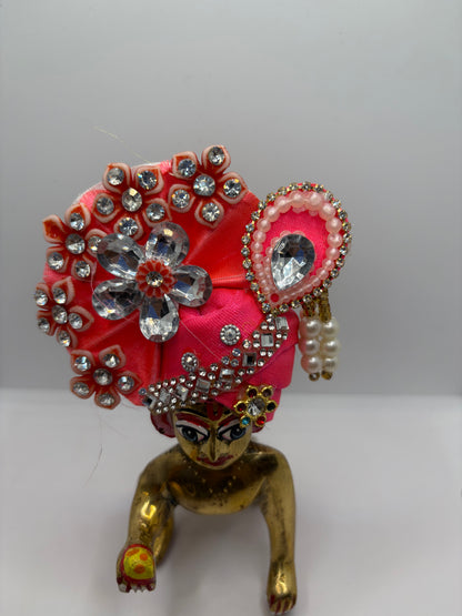 Pastel Floral Pagdi for Laddu Gopal Ji | Elegant Crown for Divine Shringar