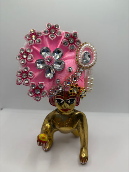 Pastel Floral Pagdi for Laddu Gopal Ji | Elegant Crown for Divine Shringar