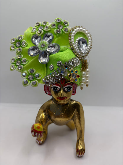 Pastel Floral Pagdi for Laddu Gopal Ji | Elegant Crown for Divine Shringar