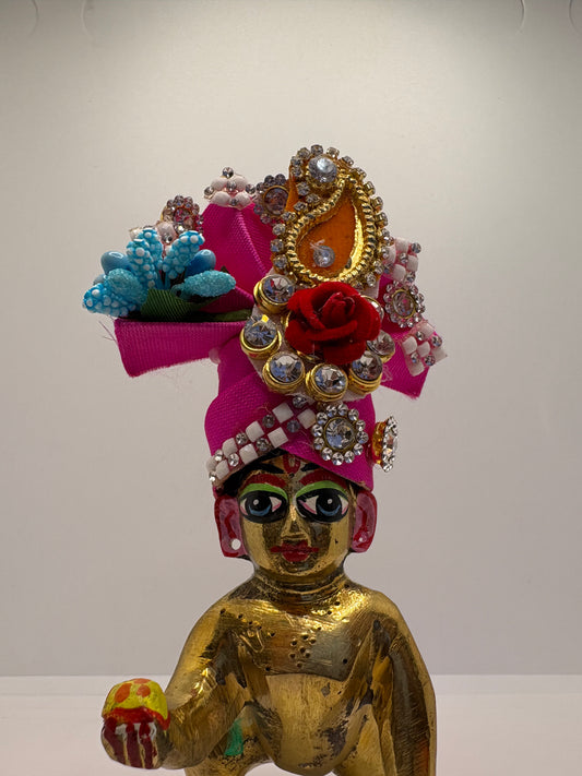 Beautiful Stone Decorated Mukut For Kanha Ji
