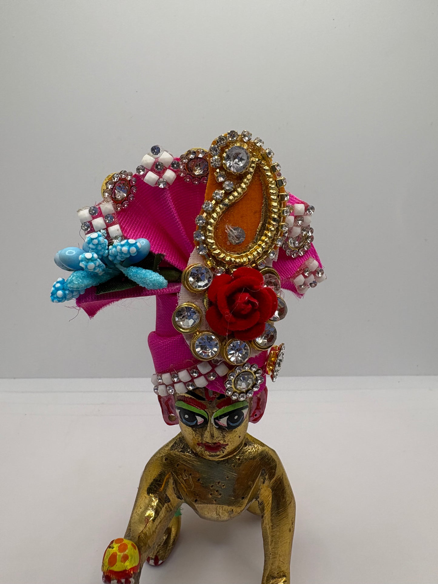 Beautiful Stone Decorated Mukut For Kanha Ji