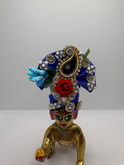 Beautiful Stone Decorated Mukut For Kanha Ji