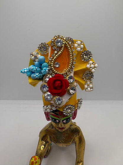 Beautiful Stone Decorated Mukut For Kanha Ji