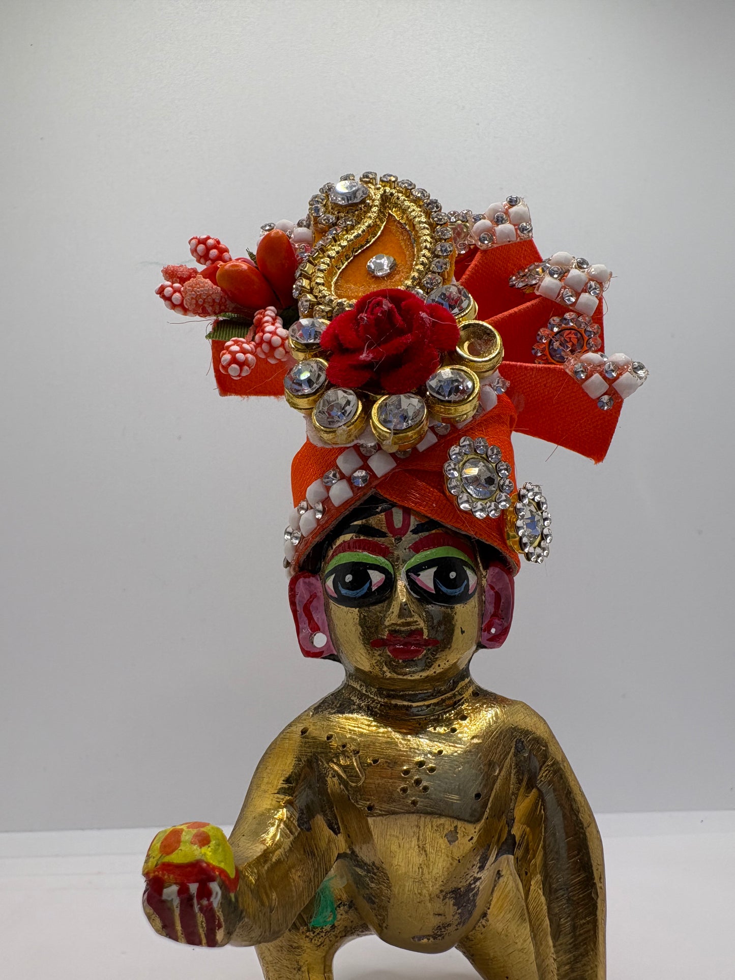 Beautiful Stone Decorated Mukut For Kanha Ji