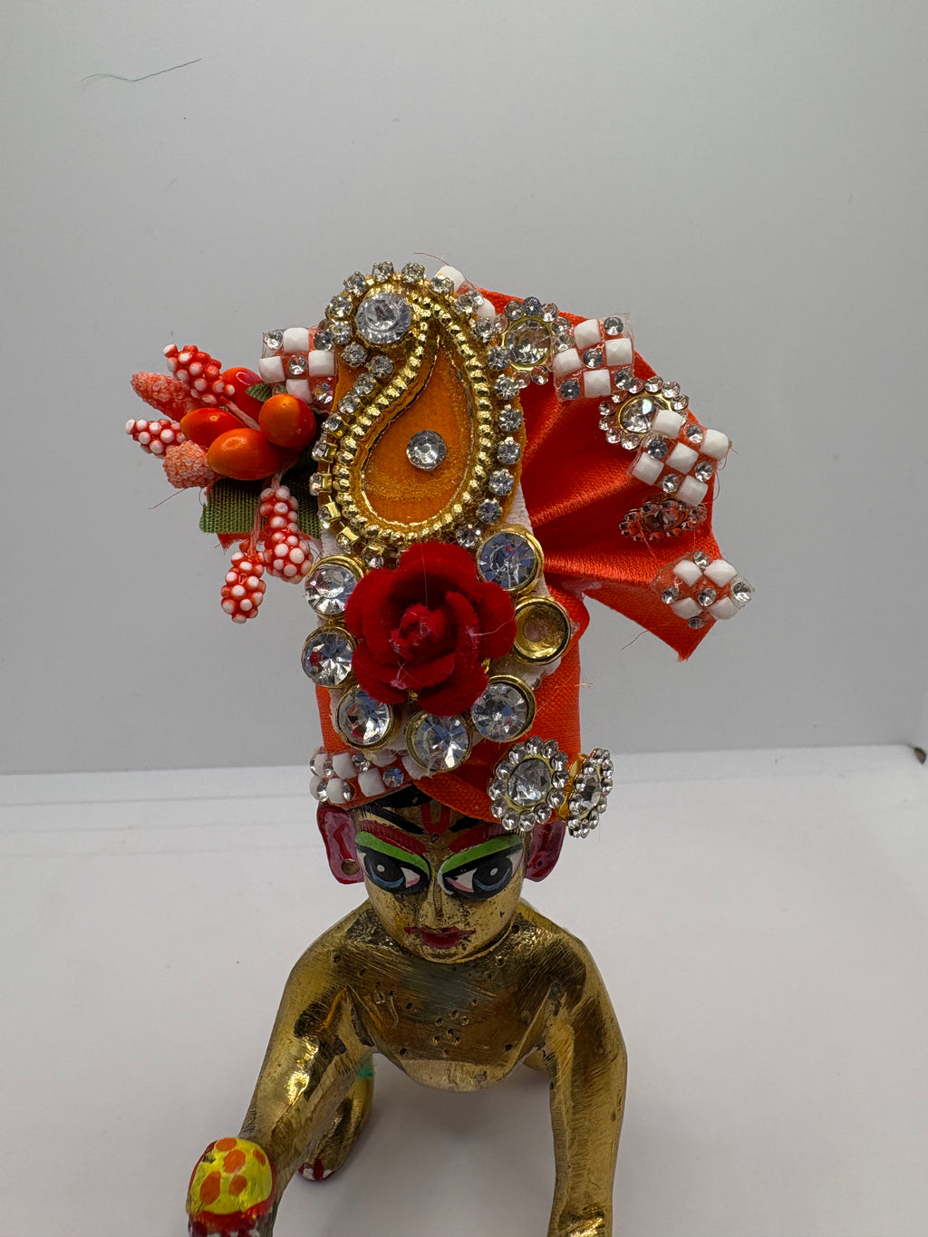 Beautiful Stone Decorated Mukut For Kanha Ji