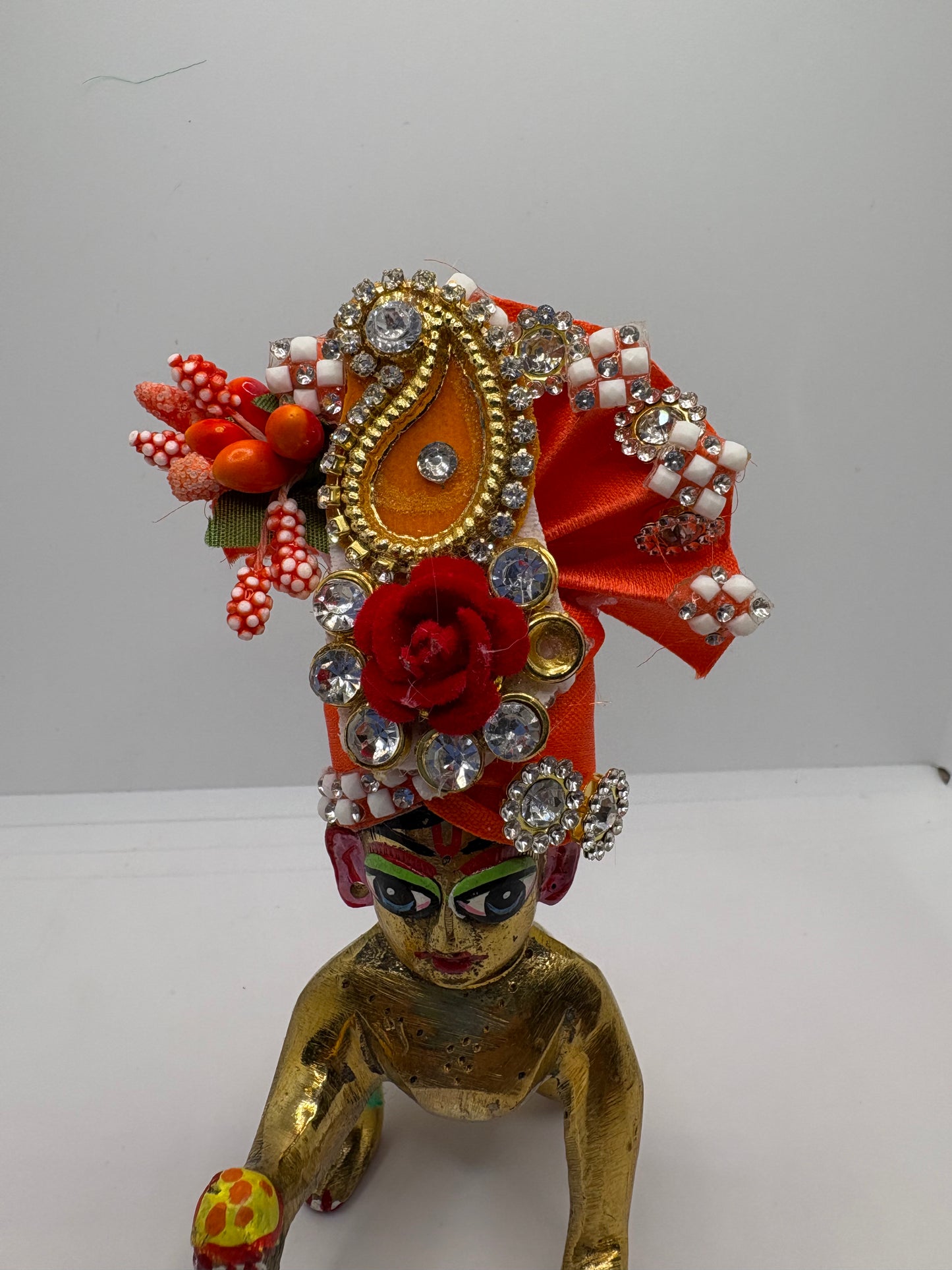 Beautiful Stone Decorated Mukut For Kanha Ji