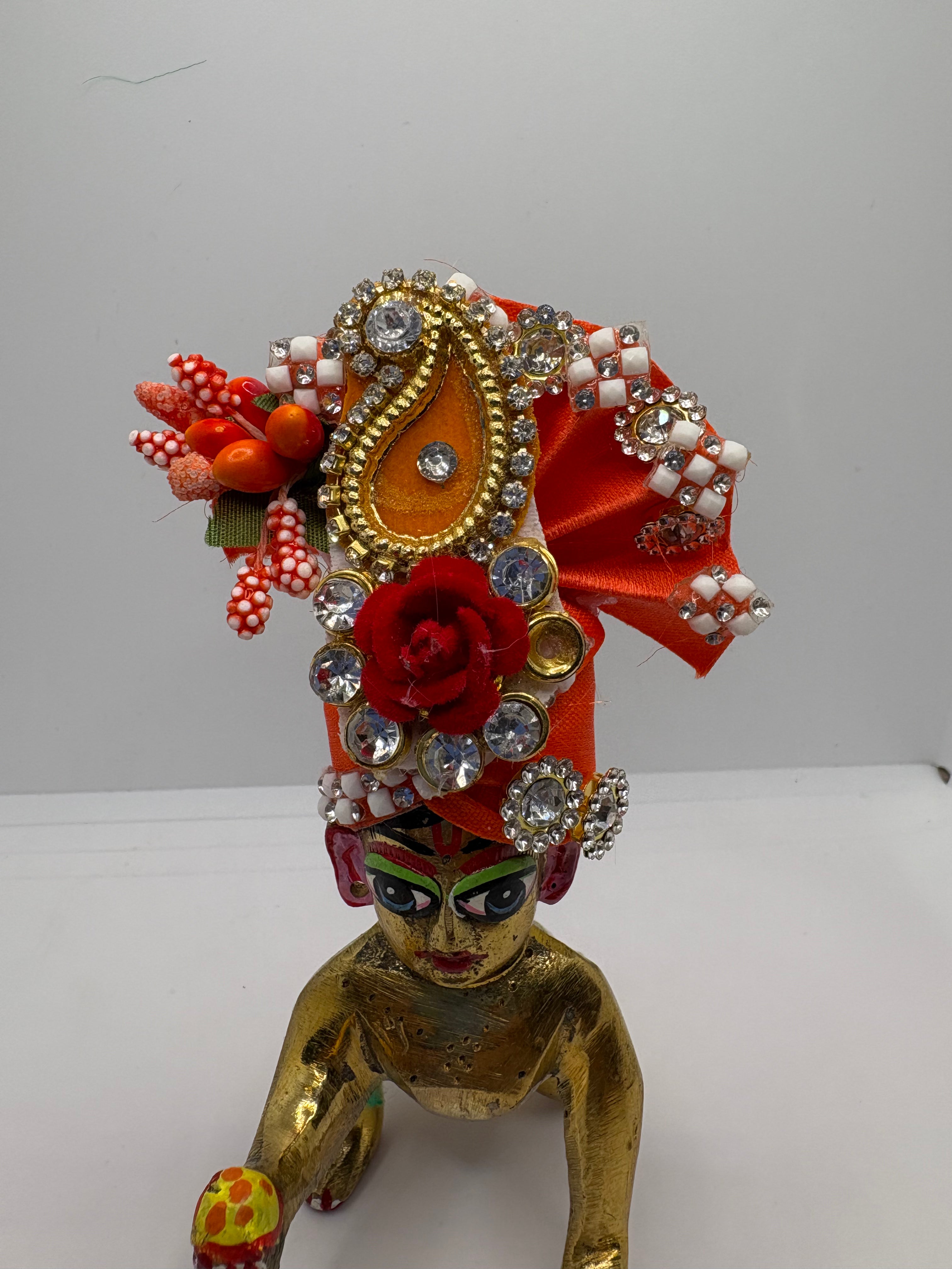 Beautiful Stone Decorated Mukut For Kanha Ji