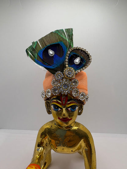 Beautiful Stone Peacock Feather Decorated Mukut